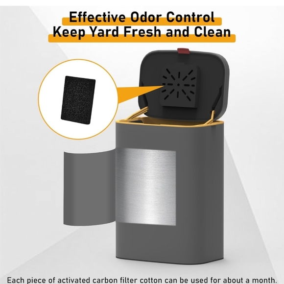 Outdoor Dog Poop Trash Can with Lid and Activated Carbon Filter Wall-Mounted - Picture 3 of 8